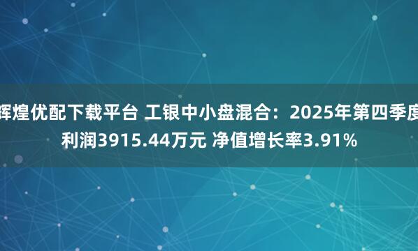辉煌优配下载平台 工银中小盘混合：2025年第四季度利润3915.44万元 净值增长率3.91%